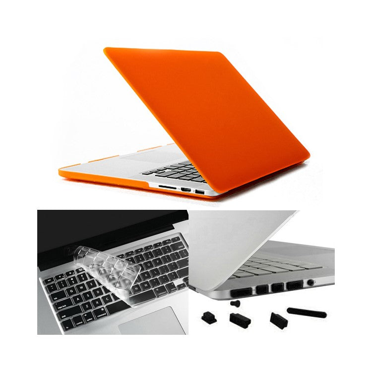 ENKAY HAT PRINCE for MacBook Pro 13.3" Retina A1425 Matte PC Full Body Shell + Keyboard Film + Anti-dust Plugs - Orange