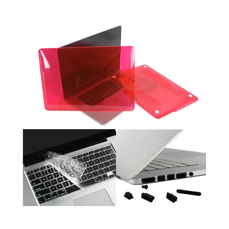 Red ENKAY HAT PRINCE for MacBook Pro 13.3" A1425 Retina Display Crystal PC Case + Keyboard Film + Anti-dust Plugs