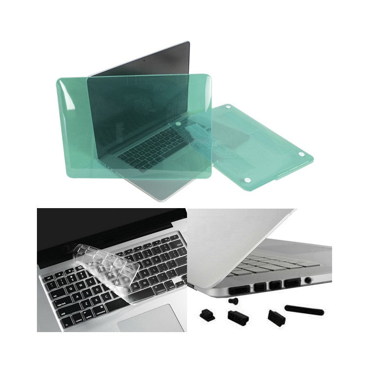Green ENKAY HAT PRINCE for MacBook Pro 13.3" A1425 Retina Display Crystal PC Shell + Keyboard Film + Anti-dust Plugs