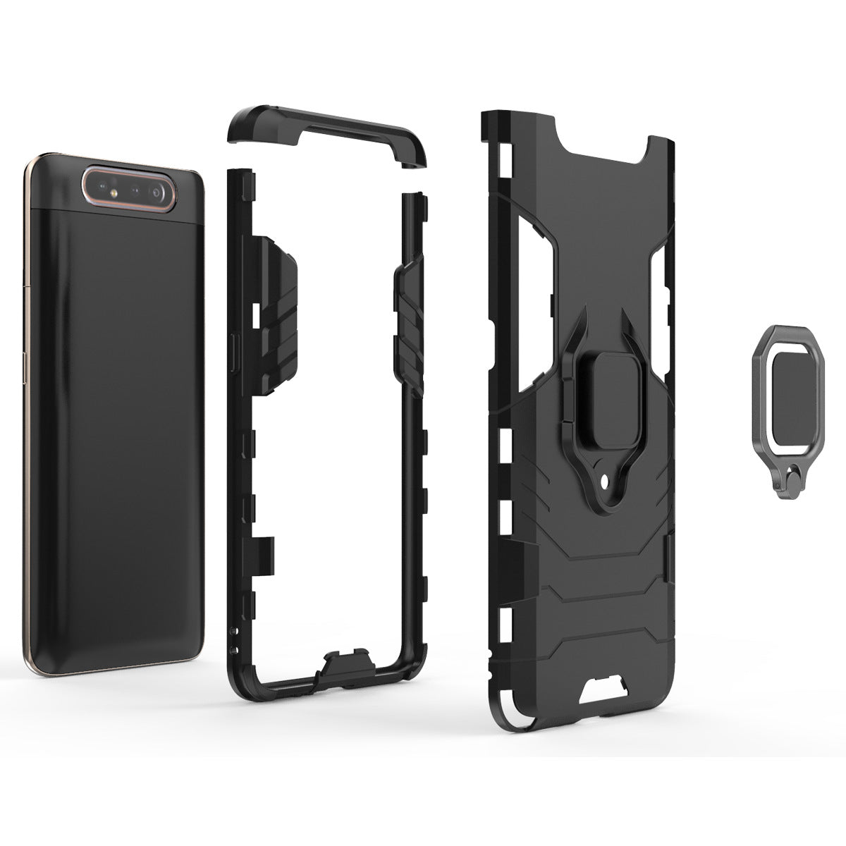 TPU Kickstand Phone Case for Samsung Galaxy A80 4G / A90 4G - Black