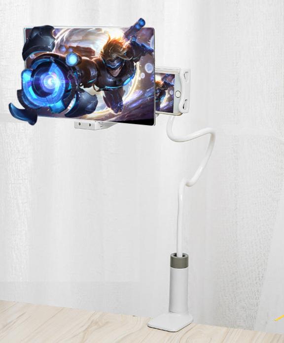 8 inch 3D Folding Mobile Phone Screen Extender Bracket HD Desktop Magnifying Glass(White)