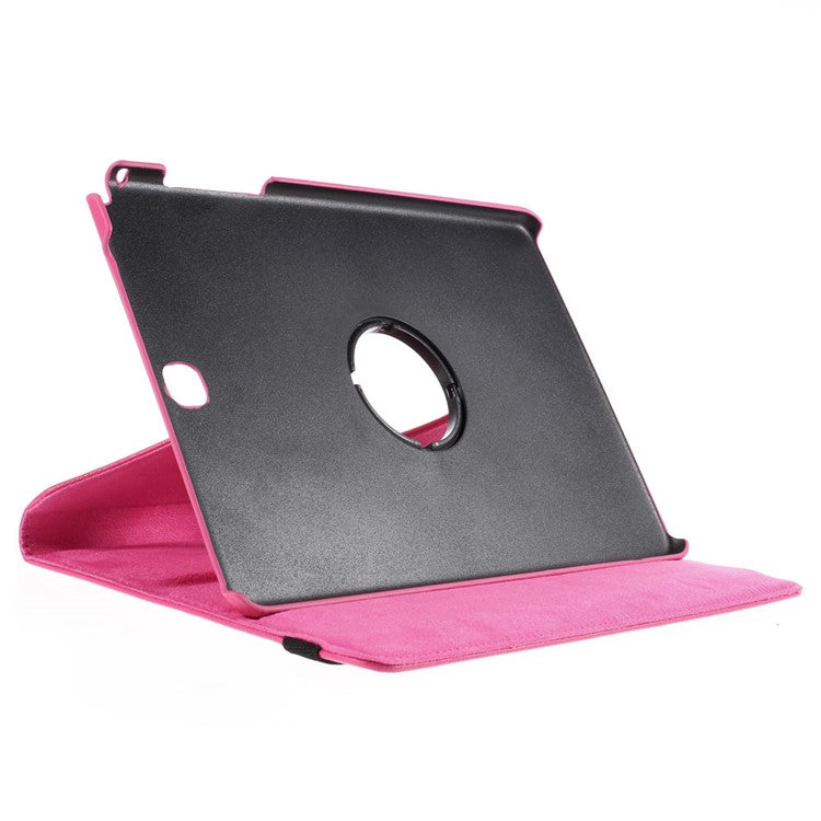 For Samsung Galaxy Tab A 9.7 T550 T555 Lychee Litchi Leather Cover with Rotary Stand - Rose