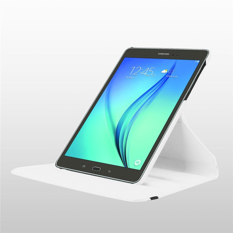 Litchi Texture Rotary Stand Leather Cover for Samsung Galaxy Tab S2 8.0 - White