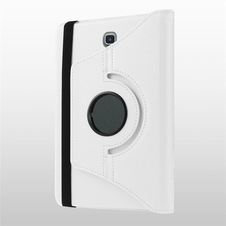 Litchi Texture Rotary Stand Leather Cover for Samsung Galaxy Tab S2 8.0 - White
