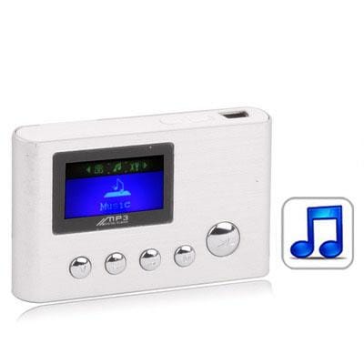 4GB MP3 Player with LCD Screen, Speaker (Silver)