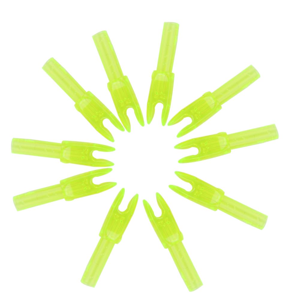 10pcs Archery plastic Nock Arrow Shaft End Accessories transparent yellow