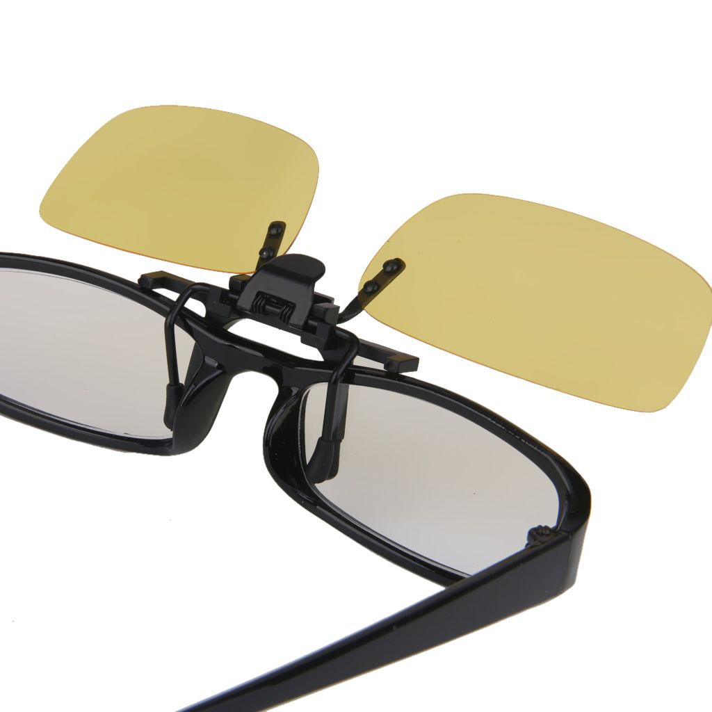 Night Vision Polarized Driving Clip-on Flip-up Lens Sunglasses Glasses S