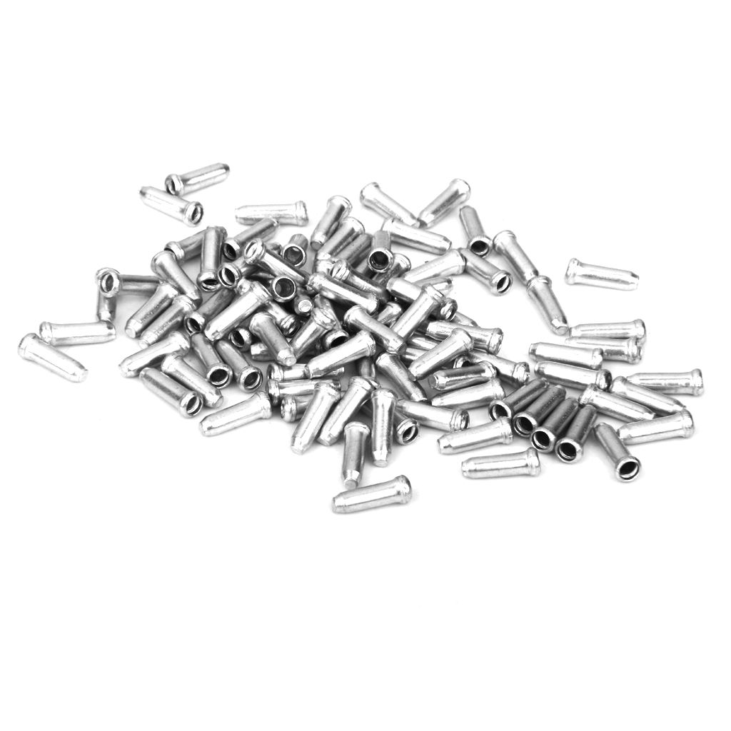 100pcs Bicycle Bike Shifter Brake Cable Tips Caps End Crimp Silver