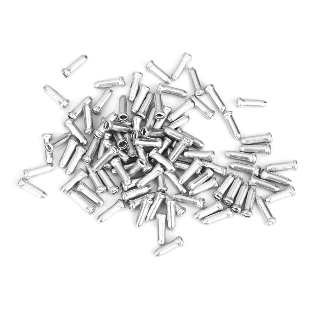 100pcs Bicycle Bike Shifter Brake Cable Tips Caps End Crimp Silver