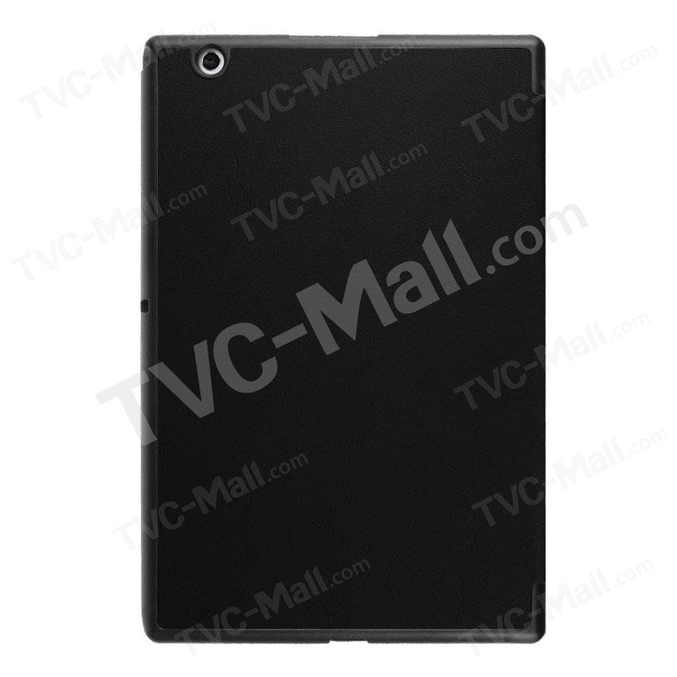 Custer Texture Tri-fold Stand Leather Protective Case for Sony Xperia Z4 Tablet - Black