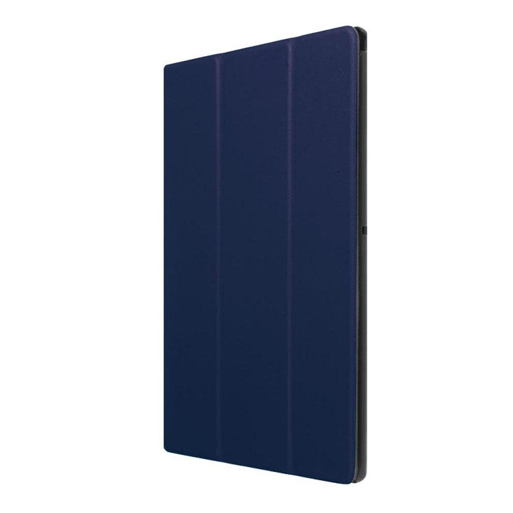 Custer Texture Leather Case Cover with Tri-fold Stand Cover for Sony Xperia Z4 Tablet - Dark Blue