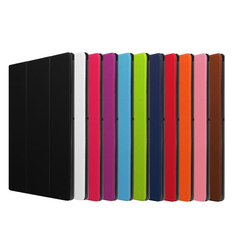 Custer Texture Leather Case Cover with Tri-fold Stand Cover for Sony Xperia Z4 Tablet - Dark Blue