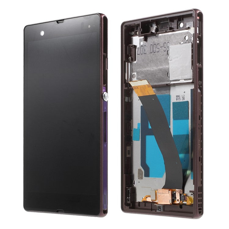 For Sony Xperia Z C6603 L36h LCD Screen and Digitizer Assembly with Front Housing OEM - Purple