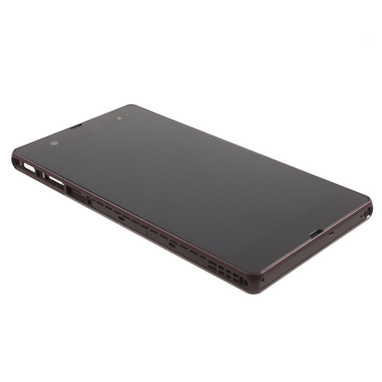 For Sony Xperia Z C6603 L36h LCD Screen and Digitizer Assembly with Front Housing OEM - Purple