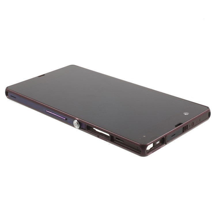 For Sony Xperia Z C6603 L36h LCD Screen and Digitizer Assembly with Front Housing OEM - Purple