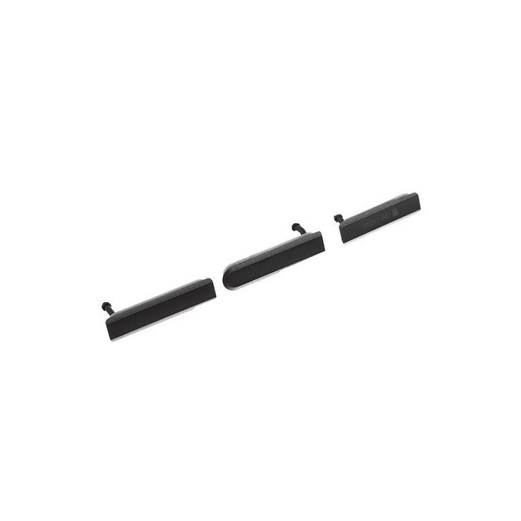 3PCS/Set OEM Card Cap and USB Cover for Sony Xperia Z1 Compact D5503 - Black