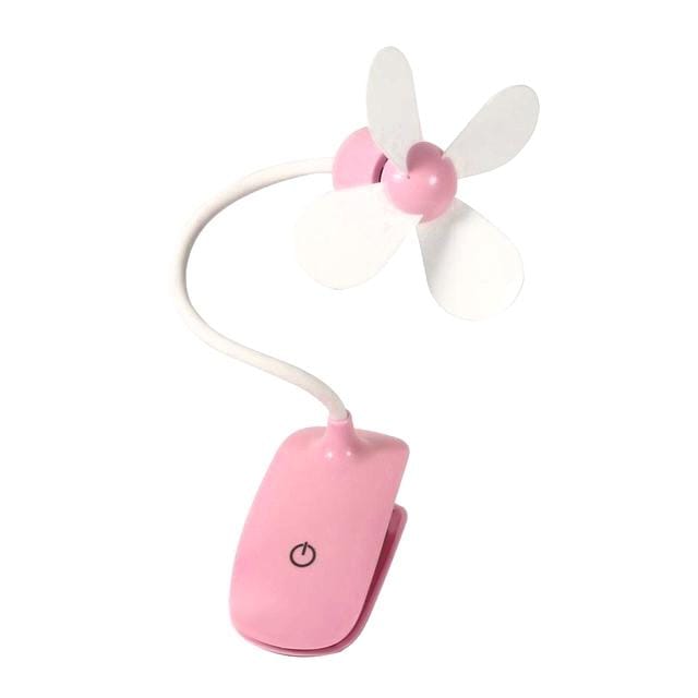 Mini Portable USB Rechargeable Touch Switch Electric Fan (Pink)