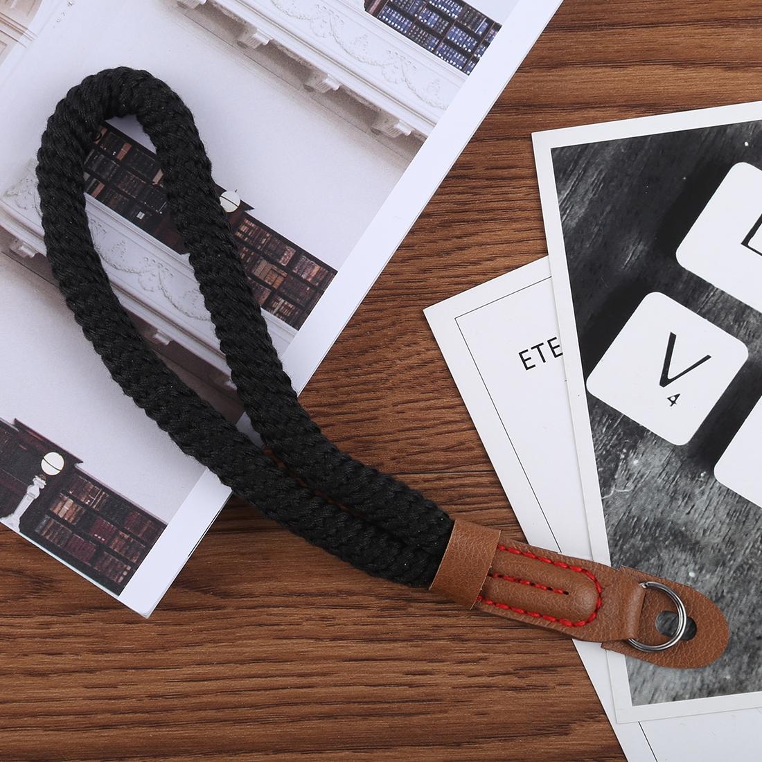 Vintage Cotton Soft Hand Strap Grip Wrist Strap for DSLR / SLR Cameras (Black)