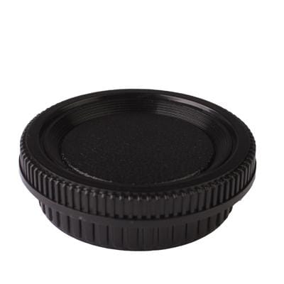 Camera Body Cover & Rear Lens Cap for Minolta MD (Black)