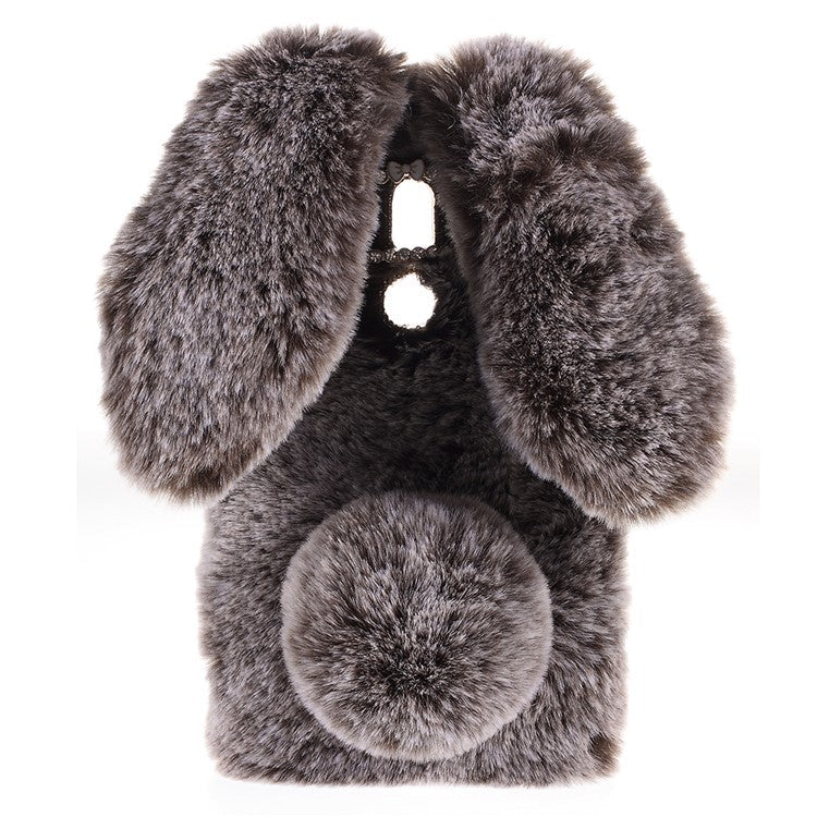 Rabbit Shape Fluffy Fur Coated Rhinestone TPU Protective Case for Huawei Mate 10 Pro - Coffee