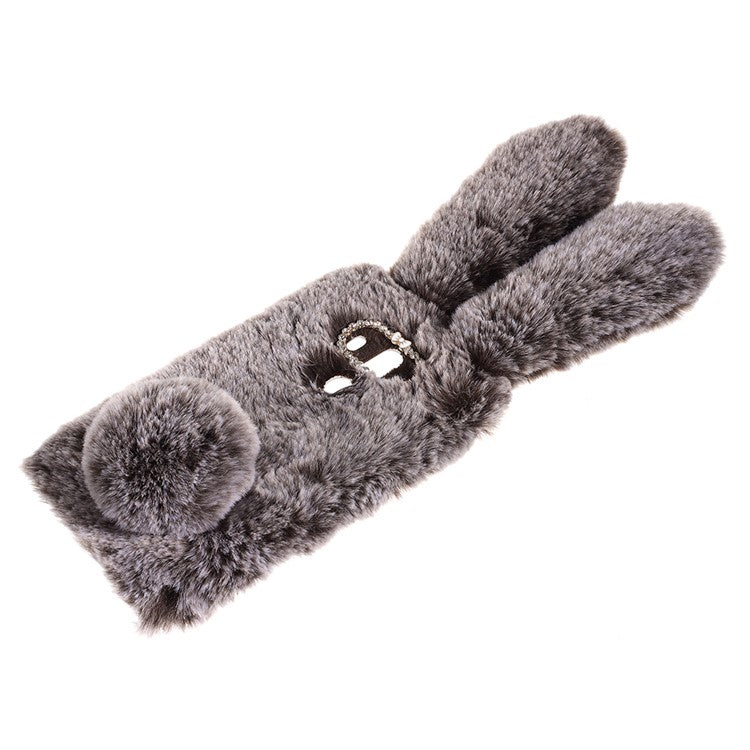 Rabbit Shape Fluffy Fur Coated Rhinestone TPU Protective Case for Huawei Mate 10 Pro - Coffee