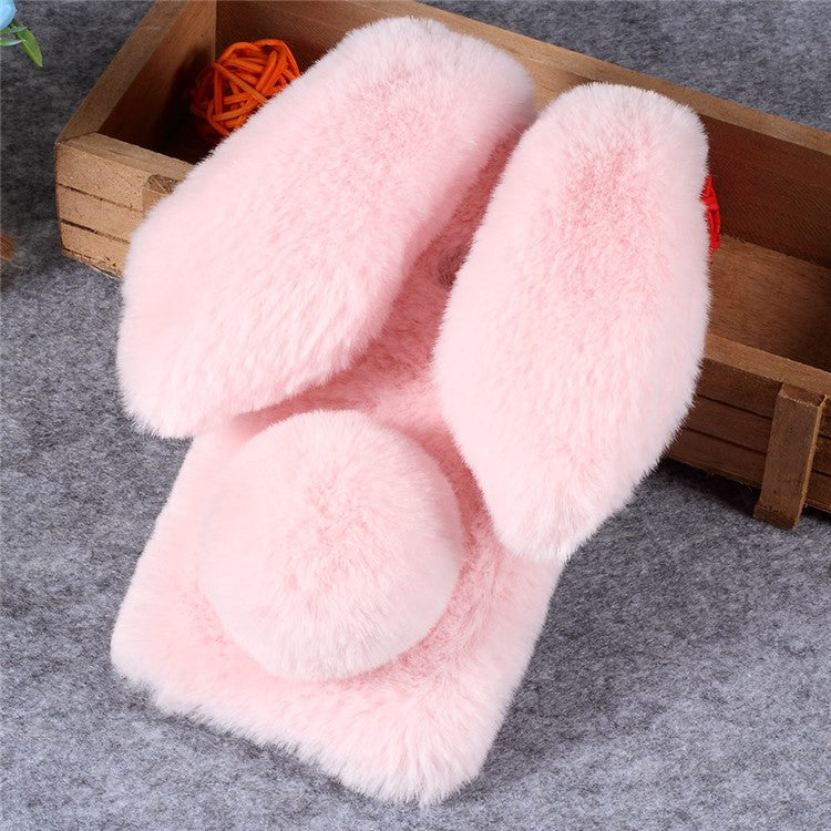 Rabbit Shape Fluffy Fur Coated Rhinestone TPU Cellphone Shell for Huawei P20 Lite / Nova 3e (China) - Pink