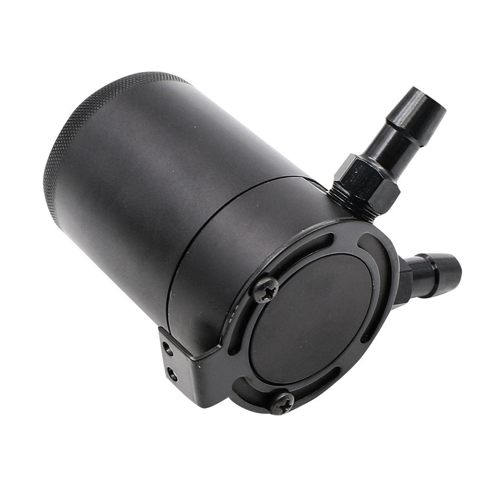 Baffled Aluminum 2-Port Oil Catch Can Tank Air Oil