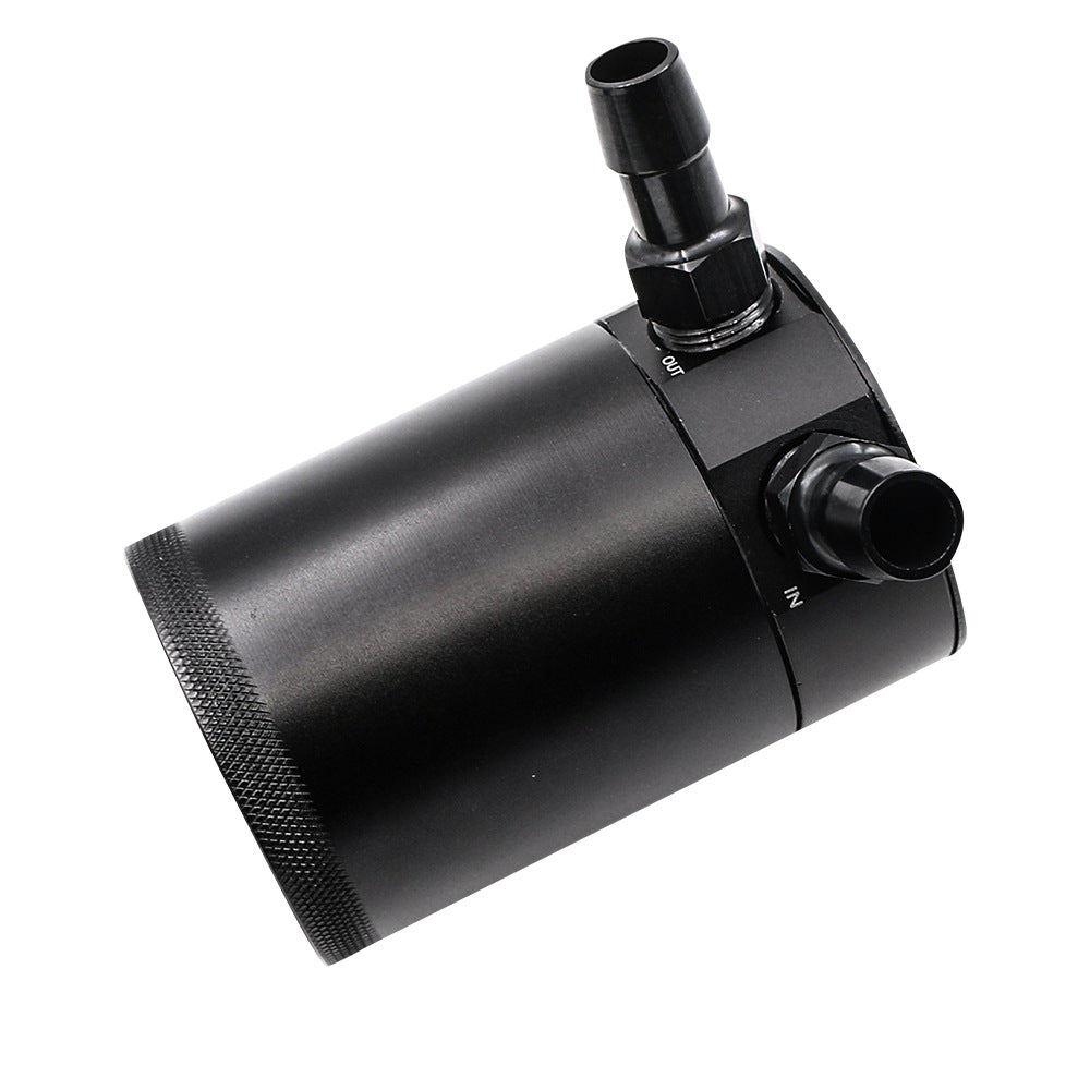 Baffled Aluminum 2-Port Oil Catch Can Tank Air Oil