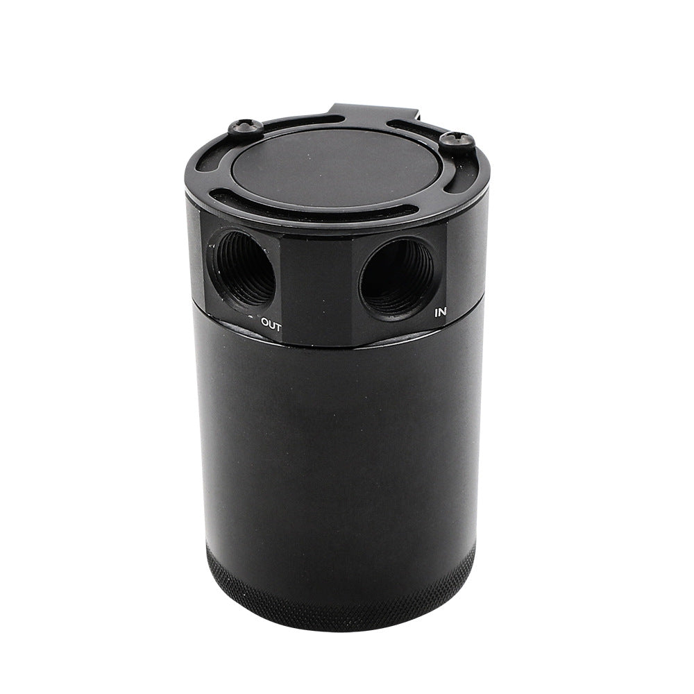 Baffled Aluminum 2-Port Oil Catch Can Tank Air Oil