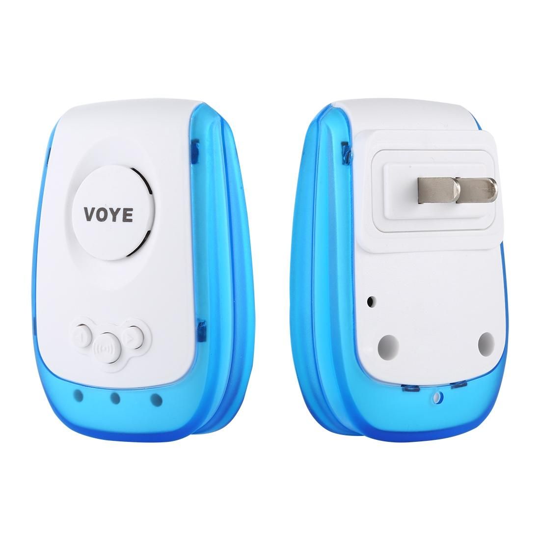 VOYE V009A Home Music Remote Control Wireless Doorbell with 38 Polyphony Sounds, US Plug (White)