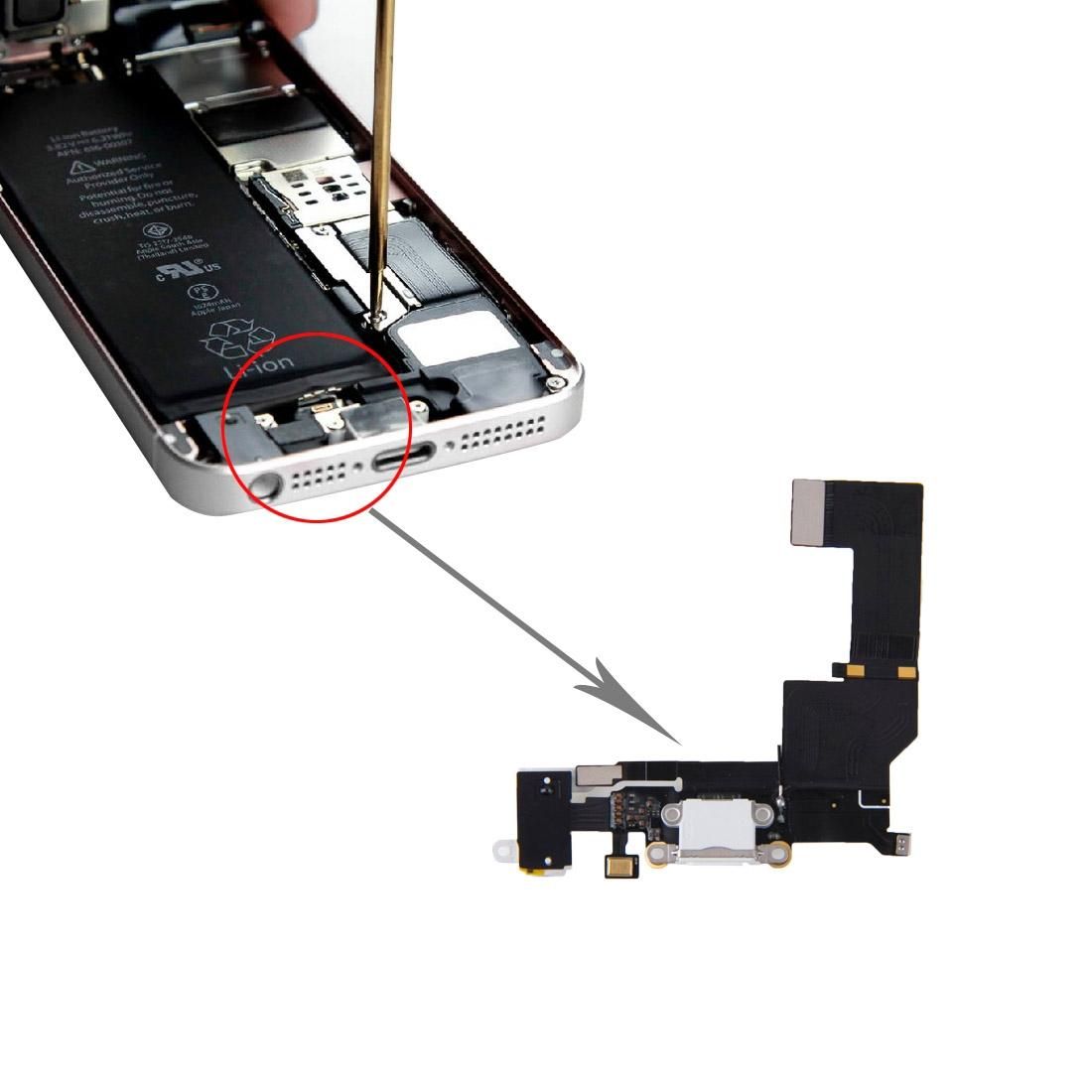 Original Charging Port + Audio Flex Cable for iPhone SE (Style1)