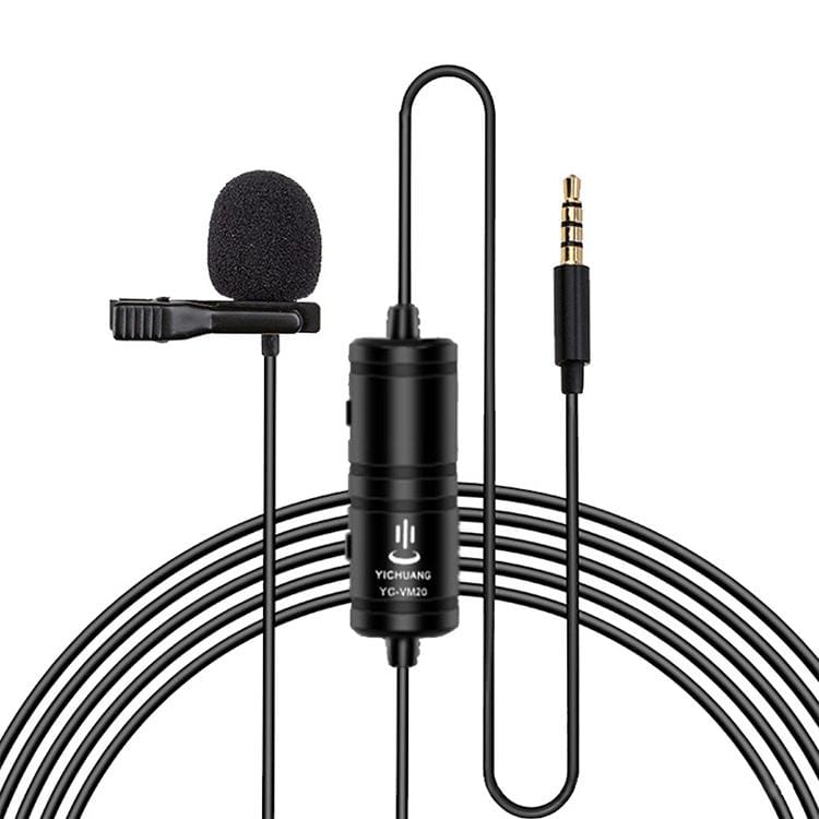 YICHUANG YC-VM20 3.5mm Port Video Recording Omnidirectional Lavalier Microphone, Cable Length: 6m