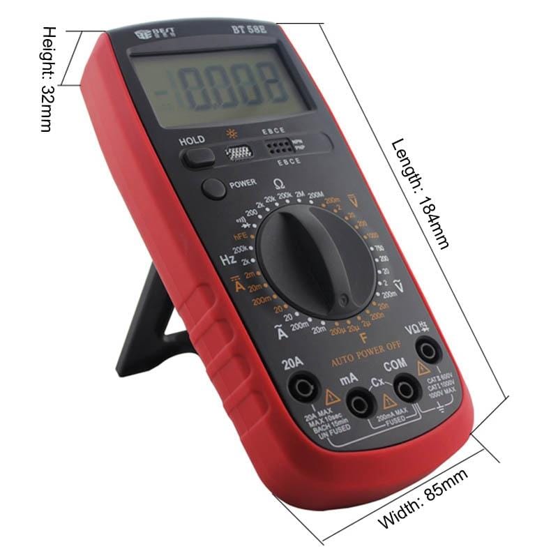 BEST BST-58E 9V LCD Screen High Precision Display Digital Multimeter