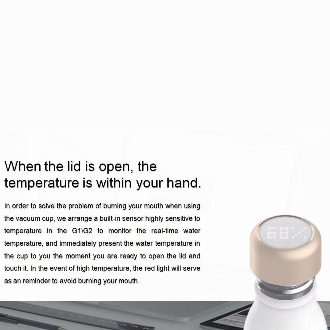 G2 400mL OLED Screen Bluetooth Smart Drinking Water Cup, Support Water Temperature Display & Drinking Water Reminder & Expired Water Reminder & Find the Cup (Black)