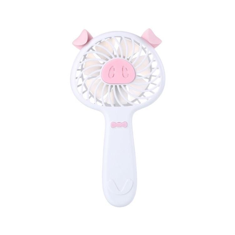 Handheld Mini Piggy Portable Cartoon USB Rechargeable Fan (Pink)