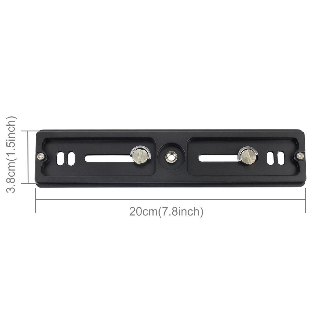 PULUZ 200mm Length PU-200 Aluminum-magnesium Alloy Quick Release Plate QR Clamp for Benro B3 / J2 /J3 Tripod Ball Head