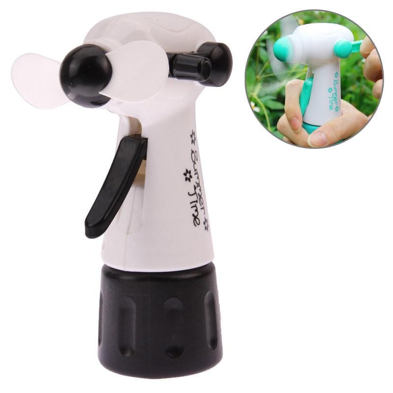 Creative Hand-driven Mist Spray Fan, Fluorescent Green (Black)