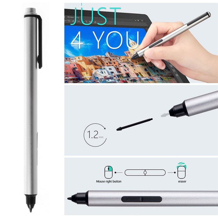 HANVON Active Stylus Pen with 1024 Levels of Pressure Sensitivity for Microsoft Surface 4/3/Pro 4/Pro 3 - Black