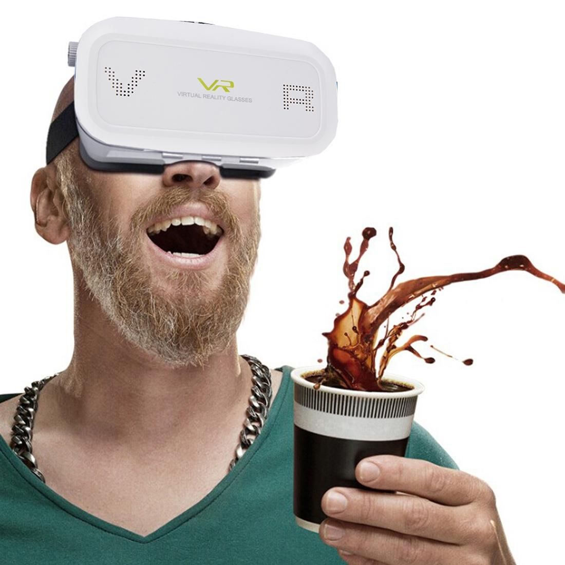 Virtual Reality 3D Video Glasses for iPhone 6 Plus / Galaxy S7 etc. 3.5 inch - 5.7 inch Smartphone (White)