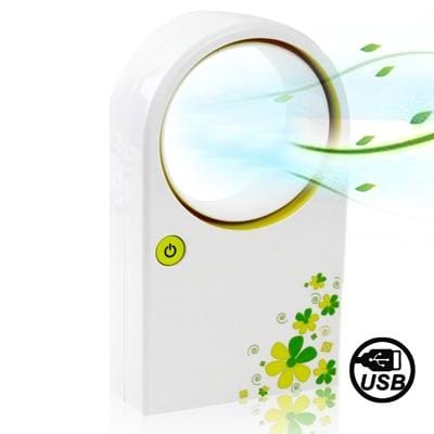 Hand-Held Mini USB Round Shaped Electric Bladeless Air-condition (Green)