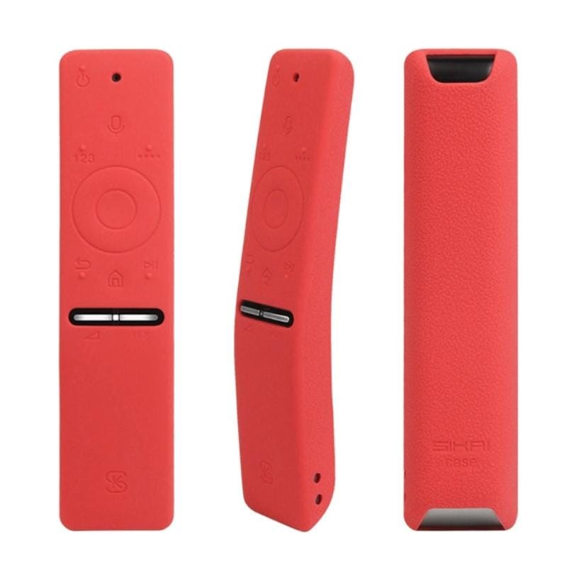 Silicone Protective Cover Case for Samsung Smart TV Voice Version Remote Control UA55KU6300J/6880J UA49KS7300 (Red)