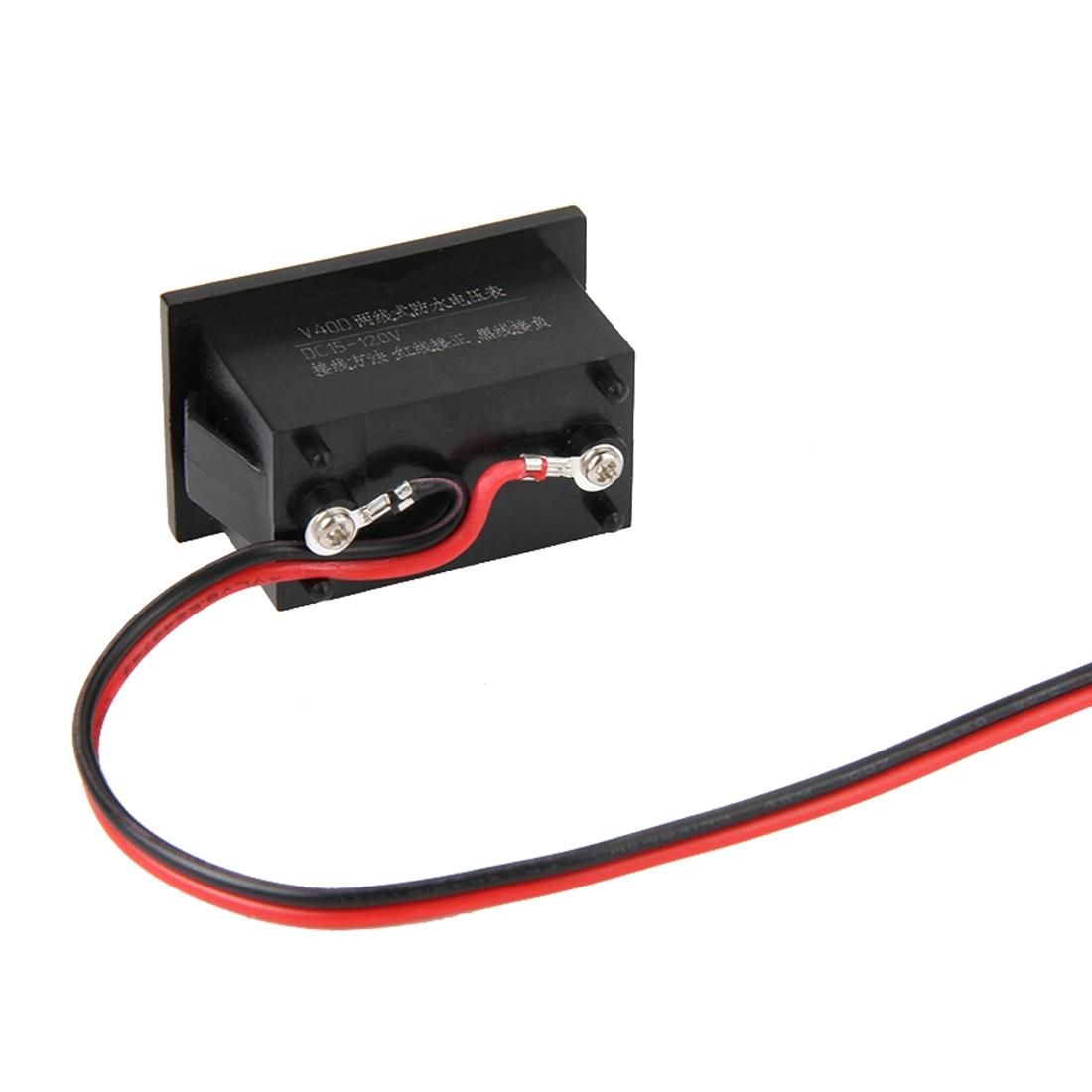 V40D 2 Wires Green Light Display Mini Waterproof IPX4 Digital Voltage Meter, Measure Voltage: DC 15-120V (Style2)