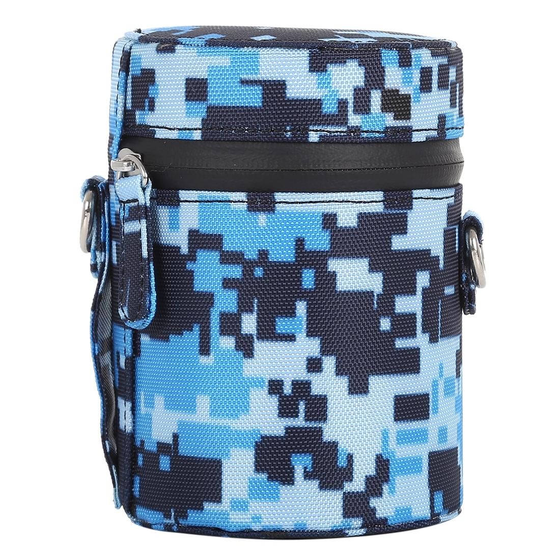 Camouflage Color Small Lens Case Zippered Cloth Pouch Box for DSLR Camera Lens, Size: 11x8x8cm (Blue)