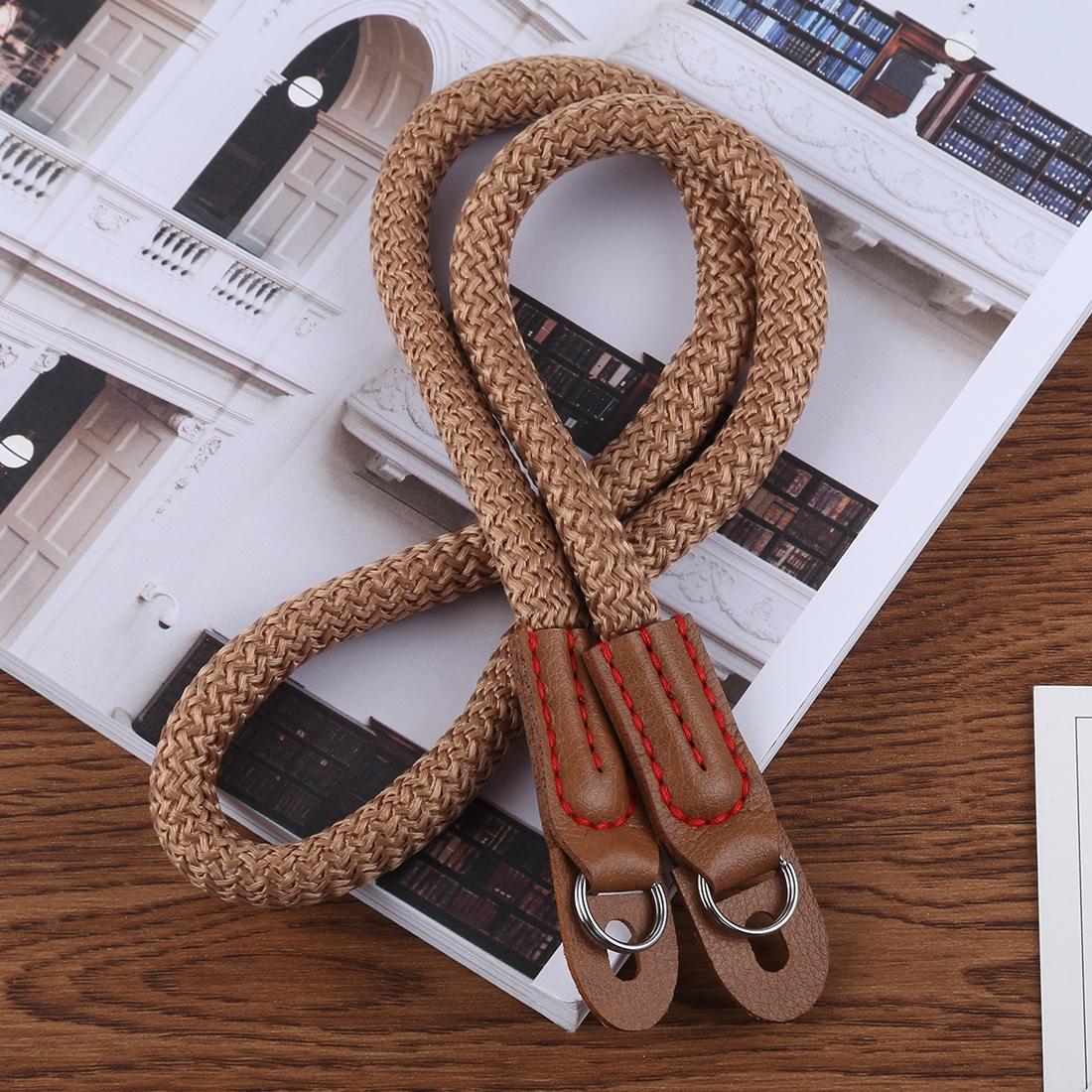 Vintage Cotton Soft Shoulder Neck Strap for Leica, Nikon, Fuji, Canon, Panasonic, Sony etc. Mini Cameras (Brown)