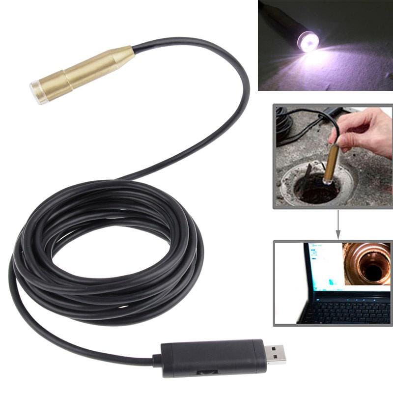 Waterproof USB Cable Wire Camera Endoscope with 4 LED Light, View Angle: 62 Degree, Length: 5M, Support Video recorder (Black)