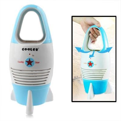 Missile Style Touch Hidden Blade Fan, Size: 12.4x12.4x26.5cm (Baby Blue)