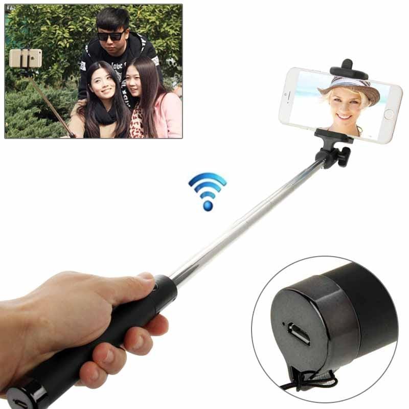 Adjustable Bluetooth Wireless Self-timer Handheld Monopod, For iPhone, Galaxy, Huawei, Xiaomi, LG, HTC and Other Smart Phones, Extended Length: 80cm, Folding Length: 17cm (Black)
