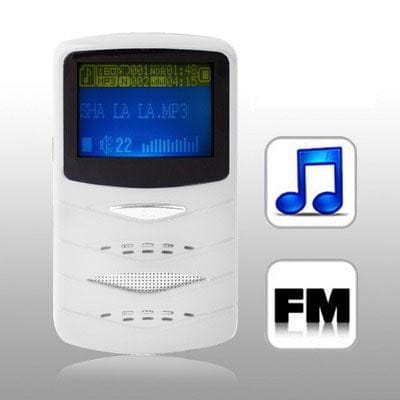 8GB MP3 Player with LCD Screen, Speaker, Support FM Radio (White)