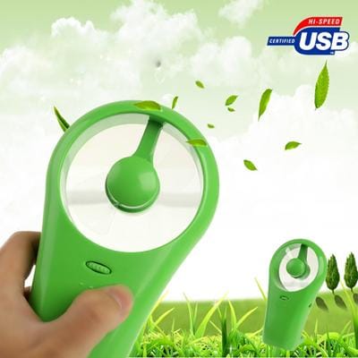 Ultra-quiet Mini USB / Battery Fan with Stand, HH-U517 (Green)
