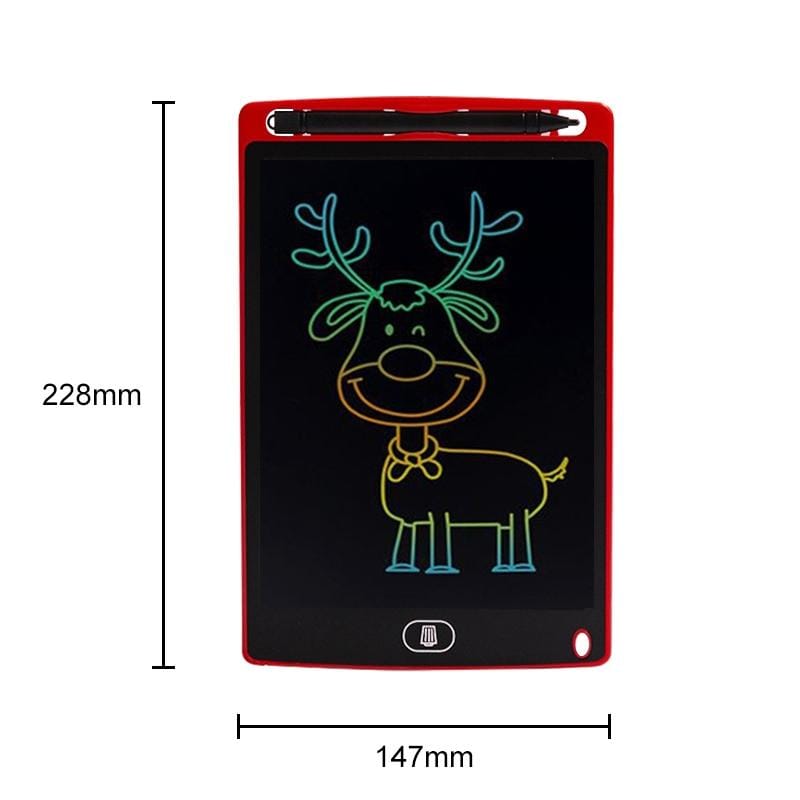 8.5 inch LCD Handwriting Board Children Drawing Graffiti Handwriting Board, Style:Colorful, Frame Color:Red